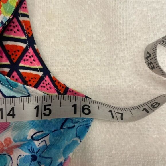 Medium 10/12 Madison Q Reversible Flared Floral ChevronSleeveless A Line Dress - Picture 12 of 14